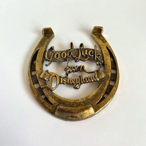 Vintage Good Luck From Disneyland Metal Horseshoe Souvenir
